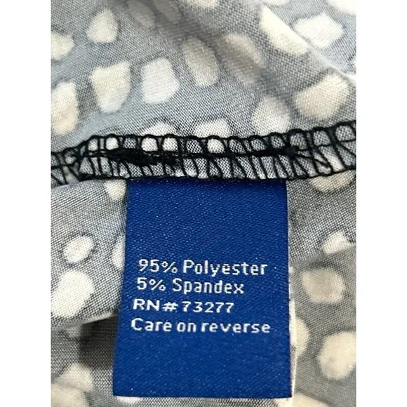 Apt. 9 Black & White Print Dress With Roll Tab Sleeves And Pockets, Size Medium - Picture 5 of 8